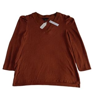 NWT Sanctuary Size Large Slight Puff Shoulder V-Neck Top